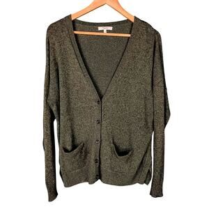 Women's Madewell Cotton Blend Olive Green Cardigan - Size L - $118 Retail